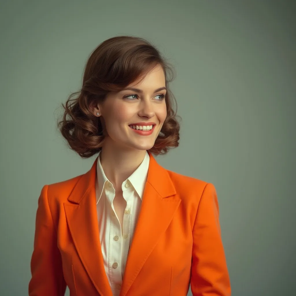 CEO sonriendo con traje retro